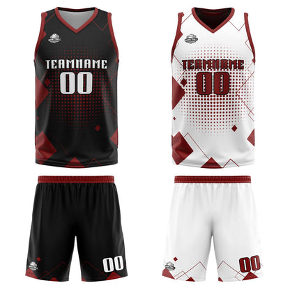 Custom Red Reversible Basketball Suit for Adults and Kids Personalized Jersey