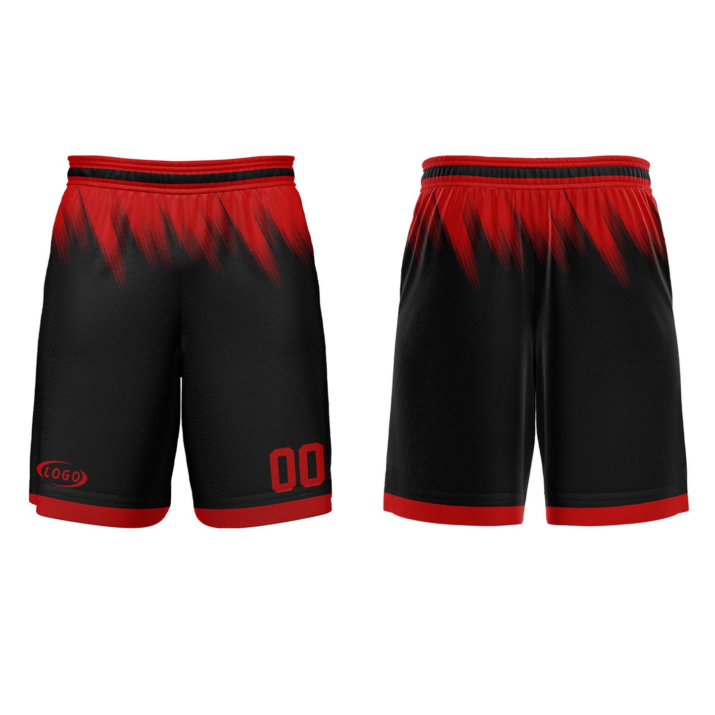 Custom Black Red Basketball Jersey Uniform Suit Printed Your Logo Name Number
