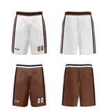 Custom White Brown Reversible Basketball Suit for Adults and Kids Personalized Jersey