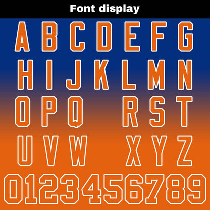 Custom Gradient Hoodie For Man Woman Girl Boy Print Your Logo Name Number Royal&Orange