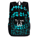 Customize Aqua Black Sports Backpacks Featuring Personalized Names, Numbers and Logos