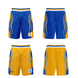 Custom Blue Yellow Reversible Basketball Suit for Adults and Kids Personalized Jersey