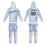 Custom Light Purple Hoodie Sweatshirt Set for Men Women Youth Tops and Pants Set Tracksuit