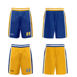 Custom Blue Yellow Reversible Basketball Suit for Adults and Kids Personalized Jersey