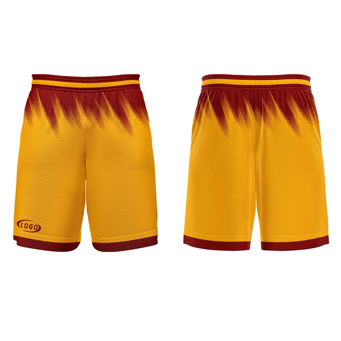 Custom Yellow Red Basketball Jersey Uniform Suit Printed Your Logo Name Number