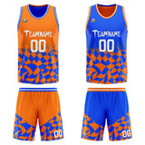 Custom Reversible Basketball Suit for Adults and Kids Personalized Jersey Orange&Royal