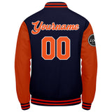 Custom Varsity Jacket Letterman jacket for Men, Women and Youth Navy Orange