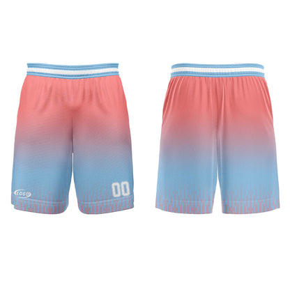 Custom Blue  Pink White Gradient Basketball Jersey Uniform Suit Printed Your Logo Name Number