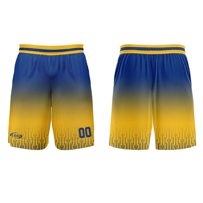 Custom Yellow Blue Gradient Basketball Jersey Uniform Suit Printed Your Logo Name Number