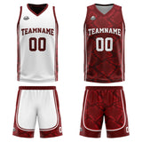 Custom White Dark Green Reversible Basketball Suit for Adults and Kids Personalized Jersey（复制）