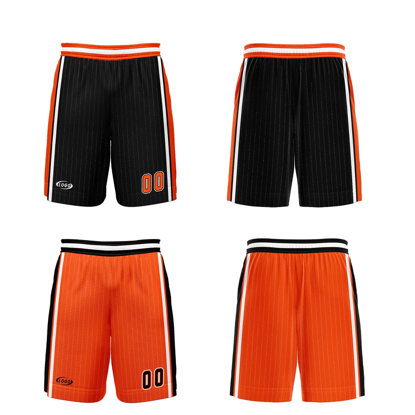 Custom Black Orange Reversible Basketball Suit for Adults and Kids Personalized Jersey