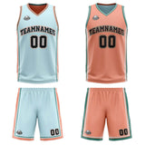 Custom Light Green Light Orange Reversible Basketball Suit for Adults and Kids Personalized Jersey