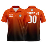 Custom Orange Black Football Polo Shirts  Add Your Unique Logo/Name/Number