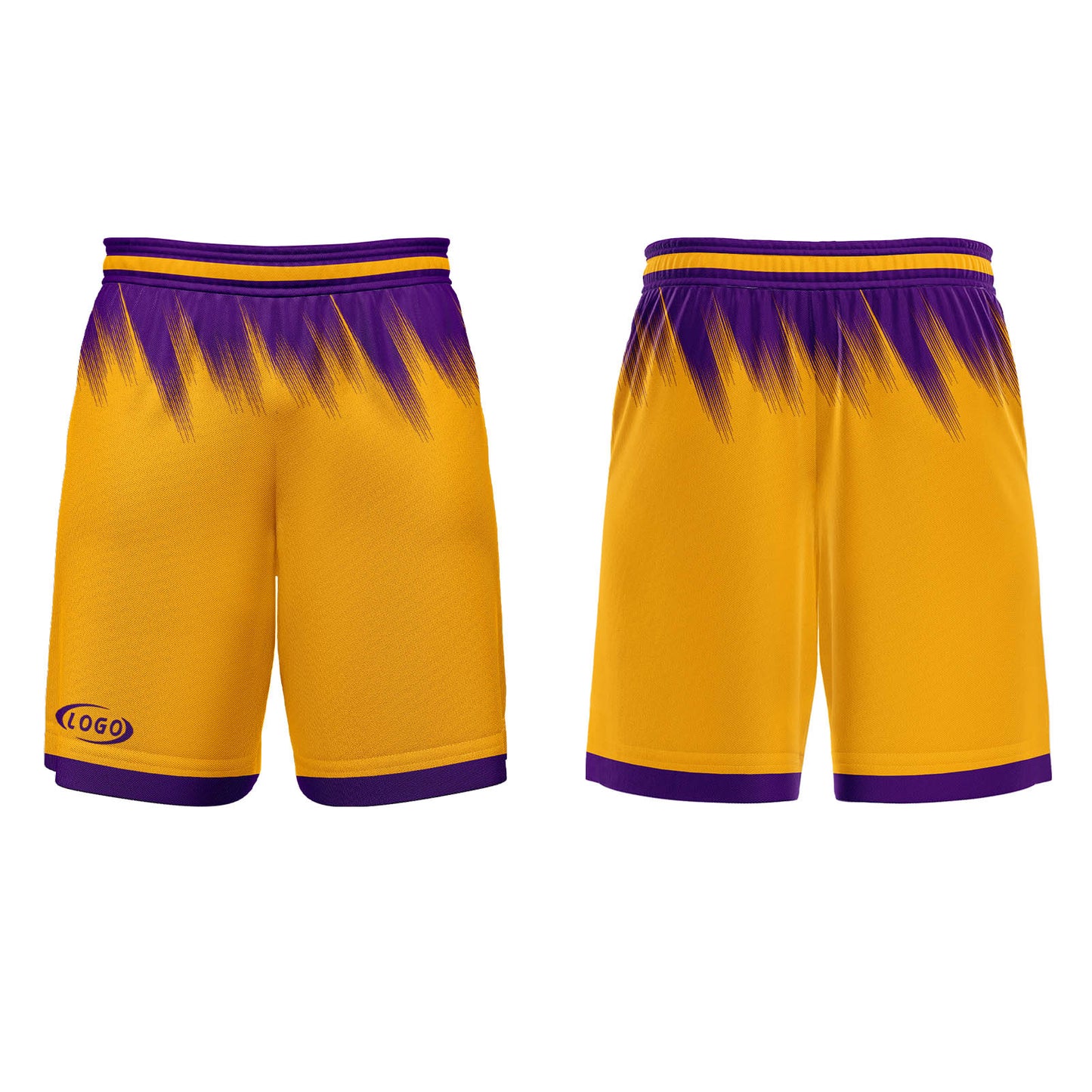 Custom Yellow Purple Basketball Jersey Uniform Suit Printed Your Logo Name Number