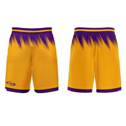 Custom Yellow Purple Basketball Jersey Uniform Suit Printed Your Logo Name Number