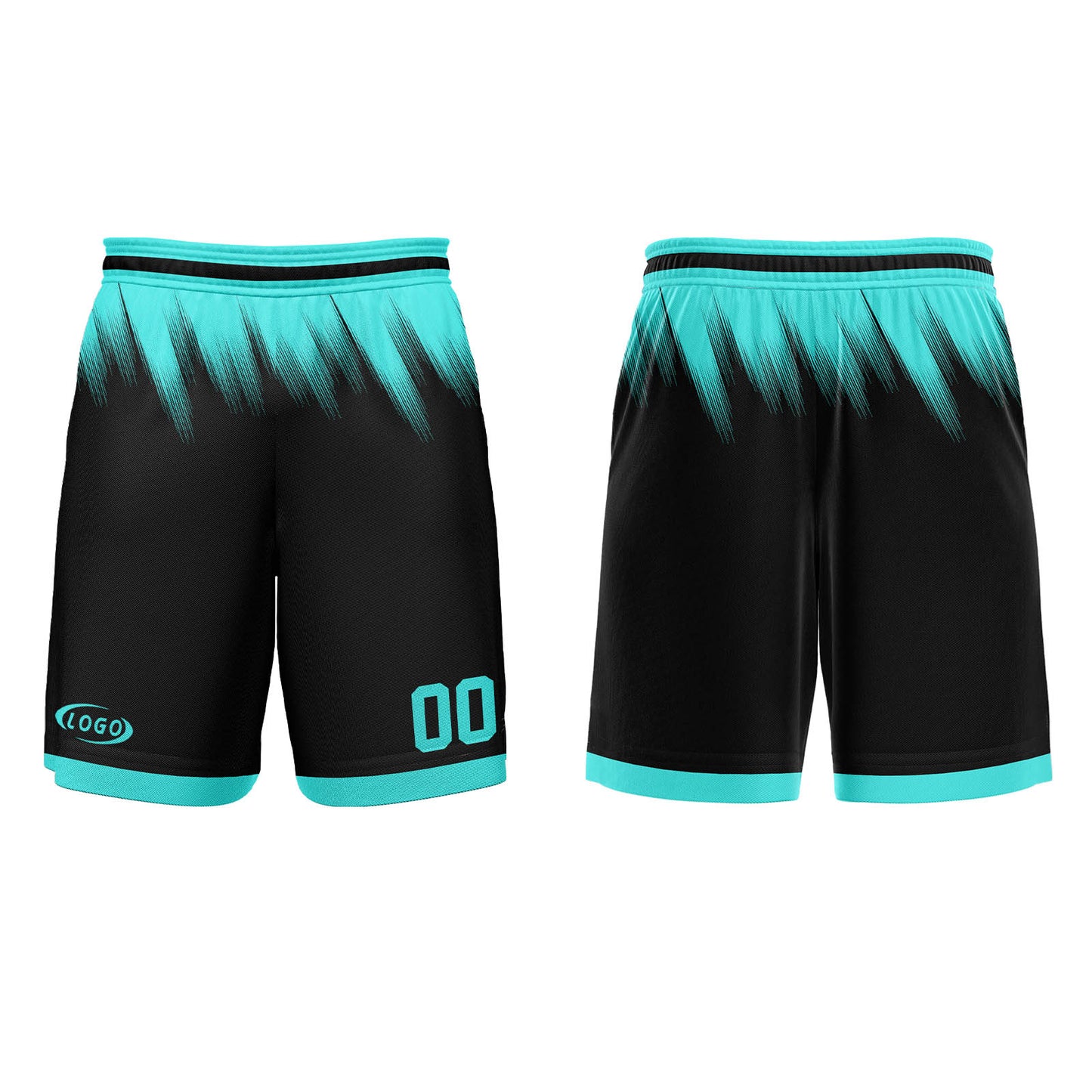 Custom Black Teal Basketball Jersey Uniform Suit Printed Your Logo Name Number