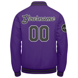 Custom Varsity Jacket Letterman jacket for Men, Women and Youth Purple Grey