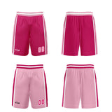 Custom Rose Red Pink Reversible Basketball Suit for Adults and Kids Personalized Jersey