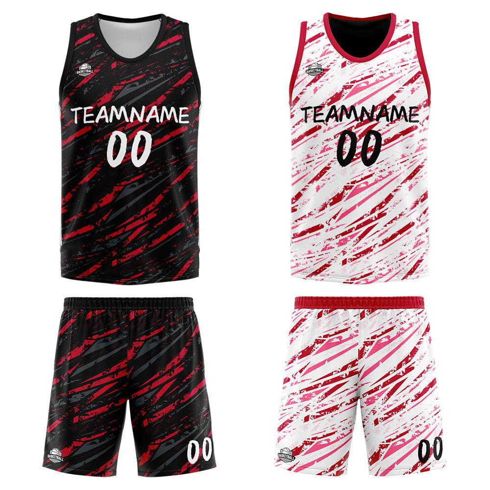 Custom Reversible Basketball Suit for Adults and Kids Personalized Jersey Damage-Red