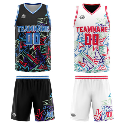 Custom Blue Reversible Basketball Suit for Adults and Kids Personalized Jersey