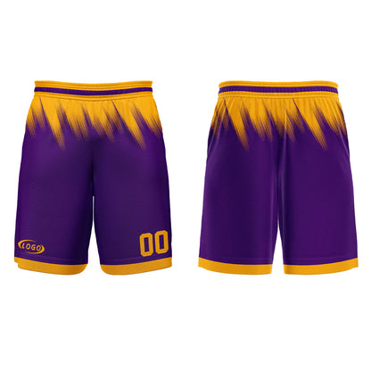 Custom Purple Yellow Basketball Jersey Uniform Suit Printed Your Logo Name Number