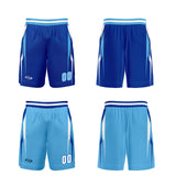 Custom Blue White Reversible Basketball Suit for Adults and Kids Personalized Jersey