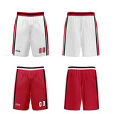 Custom White Red Reversible Basketball Suit for Adults and Kids Personalized Jersey