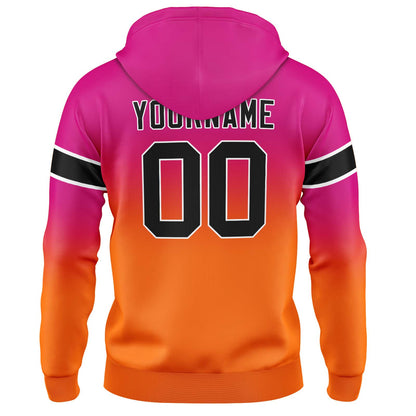 Custom Gradient Hoodie For Man Woman Girl Boy Print Your Logo Name Number Rose&Orange