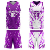 Custom Triangle Purple Reversible Basketball Suit for Adults and Kids Personalized Jersey