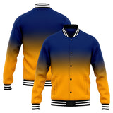 Custom Gradient Varsity Jacket Letterman jacket for Men, Women and Youth Navy Orange