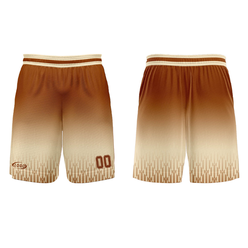 Custom Beige Brown Gradient Basketball Jersey Uniform Suit Printed Your Logo Name Number