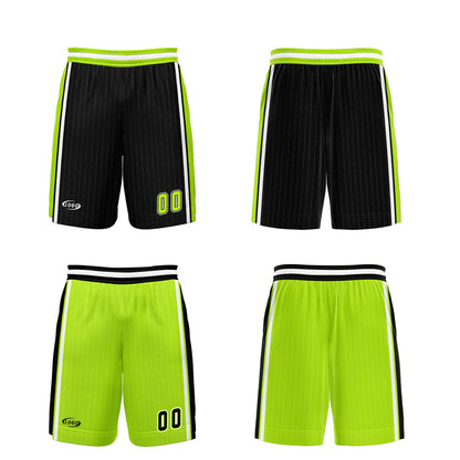 Custom Black Neon Green Reversible Basketball Suit for Adults and Kids Personalized Jersey