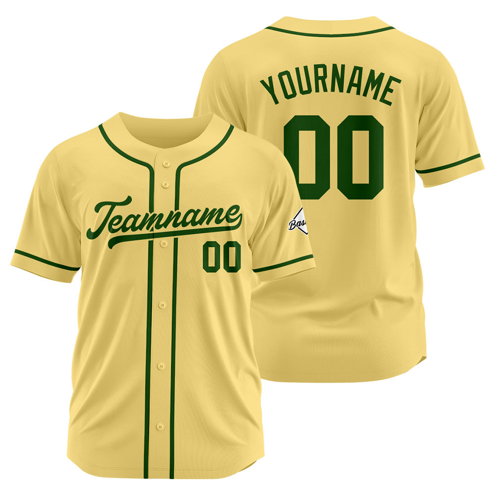 Custom Baseball Jersey Stitched Design Personalized Hip Hop Baseball Shirts Gold-Dark Green
