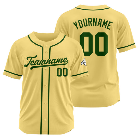 Custom Baseball Jersey Stitched Design Personalized Hip Hop Baseball Shirts Gold-Dark Green