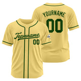 Custom Baseball Jersey Stitched Design Personalized Hip Hop Baseball Shirts Gold-Dark Green