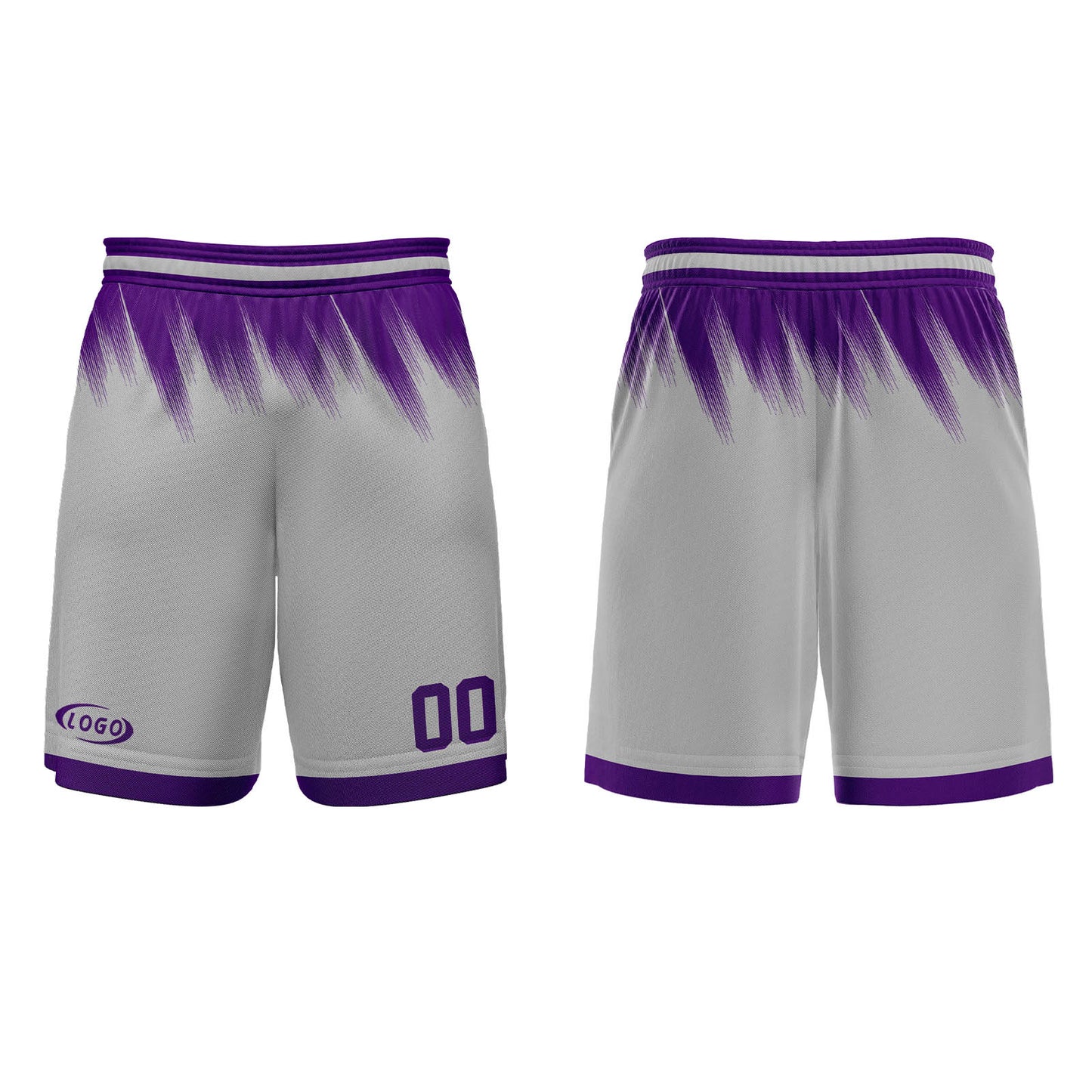Custom Grey Purple Basketball Jersey Uniform Suit Printed Your Logo Name Number