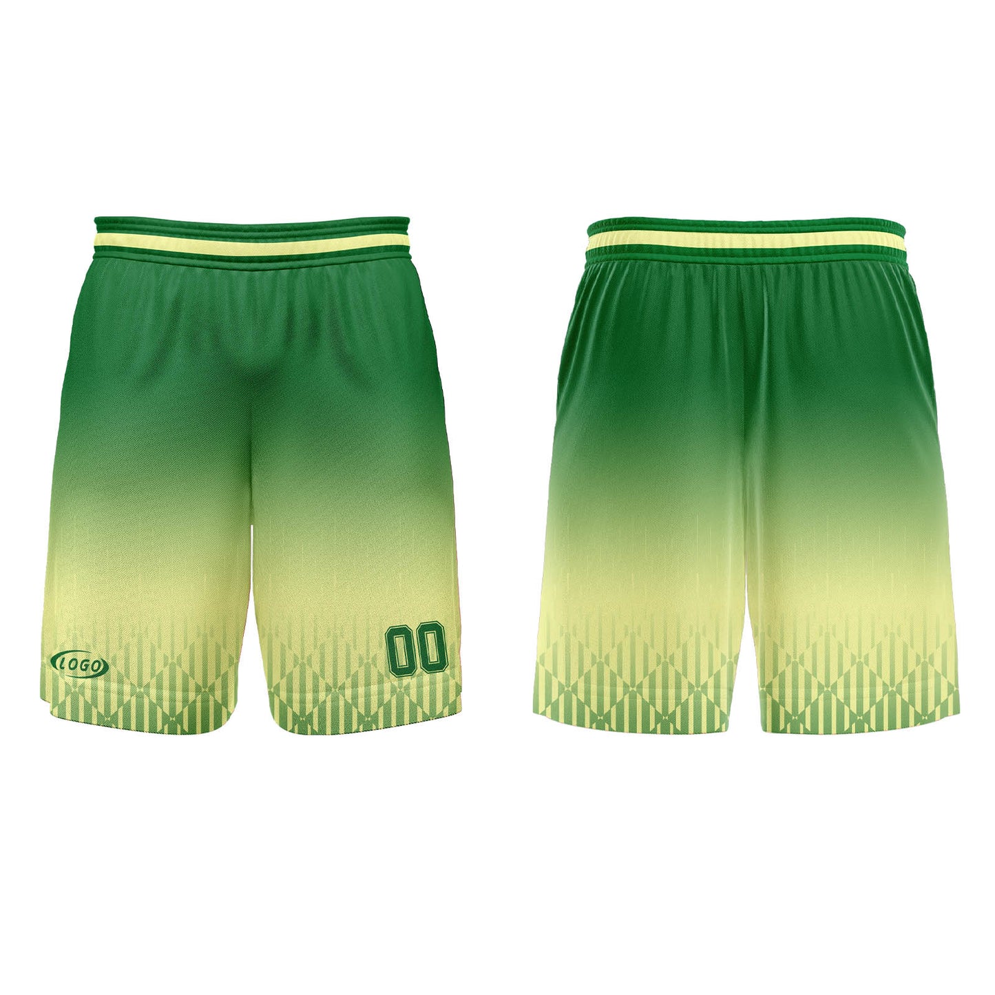 Custom Yellow Green Gradient Basketball Jersey Uniform Suit Printed Your Logo Name Number