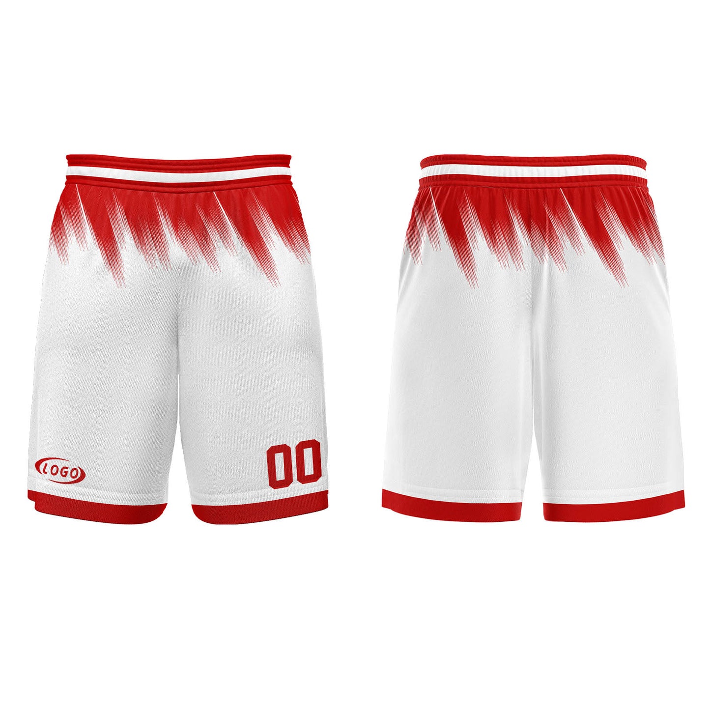 Custom White Red Basketball Jersey Uniform Suit Printed Your Logo Name Number