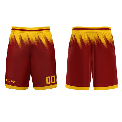 Custom Red Yellow Basketball Jersey Uniform Suit Printed Your Logo Name Number