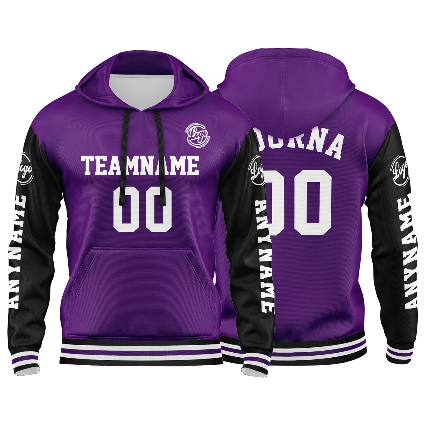 Custom Purple Black  Sweatshirt Hoodie For Men Women Girl Boy Print Your Logo Name Number