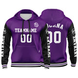Custom Purple Black  Sweatshirt Hoodie For Men Women Girl Boy Print Your Logo Name Number