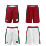 Custom Red White Green Reversible Basketball Suit for Adults and Kids Personalized Jersey