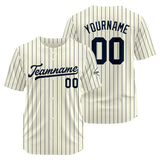 Custom Baseball Jersey Stitched Design Personalized Hip Hop Baseball Shirts Cream-Navy