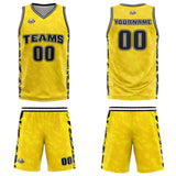 Custom Yellow Basketball Jersey Uniform Suit Printed Your Logo Name Number