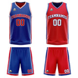 Custom Royal Red White Reversible Basketball Suit for Adults and Kids Personalized Jersey
