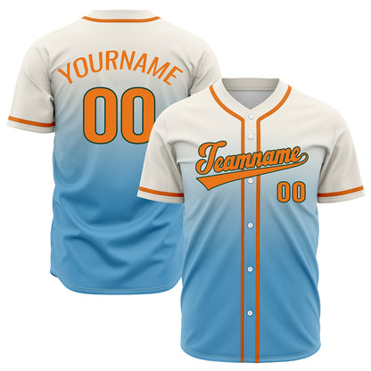 Custom Off White Light Blue Hip Hop Baseball Jersey Stitched Printed - Personalized Name Number Shirts #BB-0919-0071