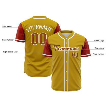 Custom Yellow Red Hip Hop Baseball Jersey Stitched Printed - Personalized Name Number Shirts #BB-0919-0100