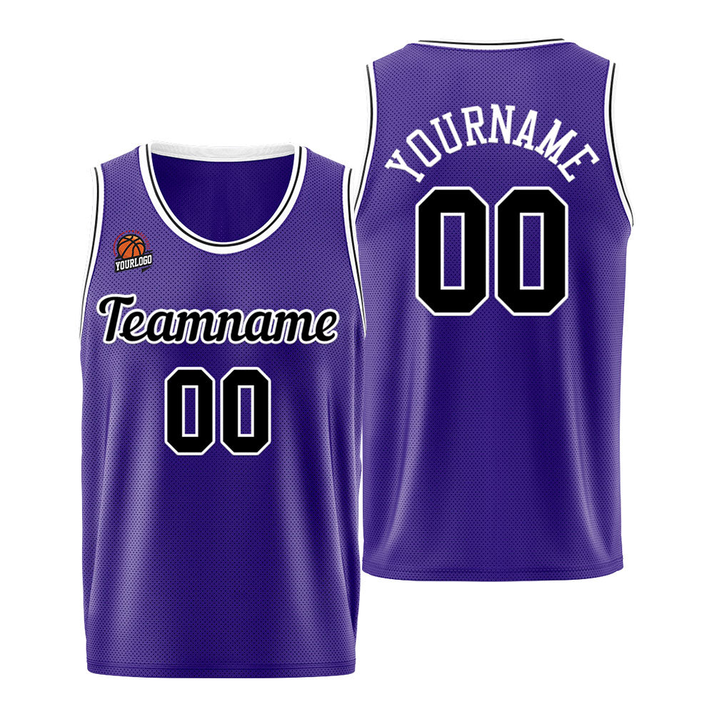 Custom Basketball Jersey Purple-Black