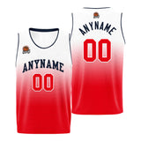 Custom Basketball Jersey Personalized Stitched Team Name Number Logo Navy&Red