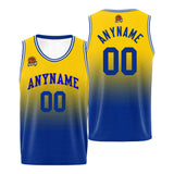 Custom Basketball Jersey Personalized Stitched Team Name Number Logo Royal&Yellow
